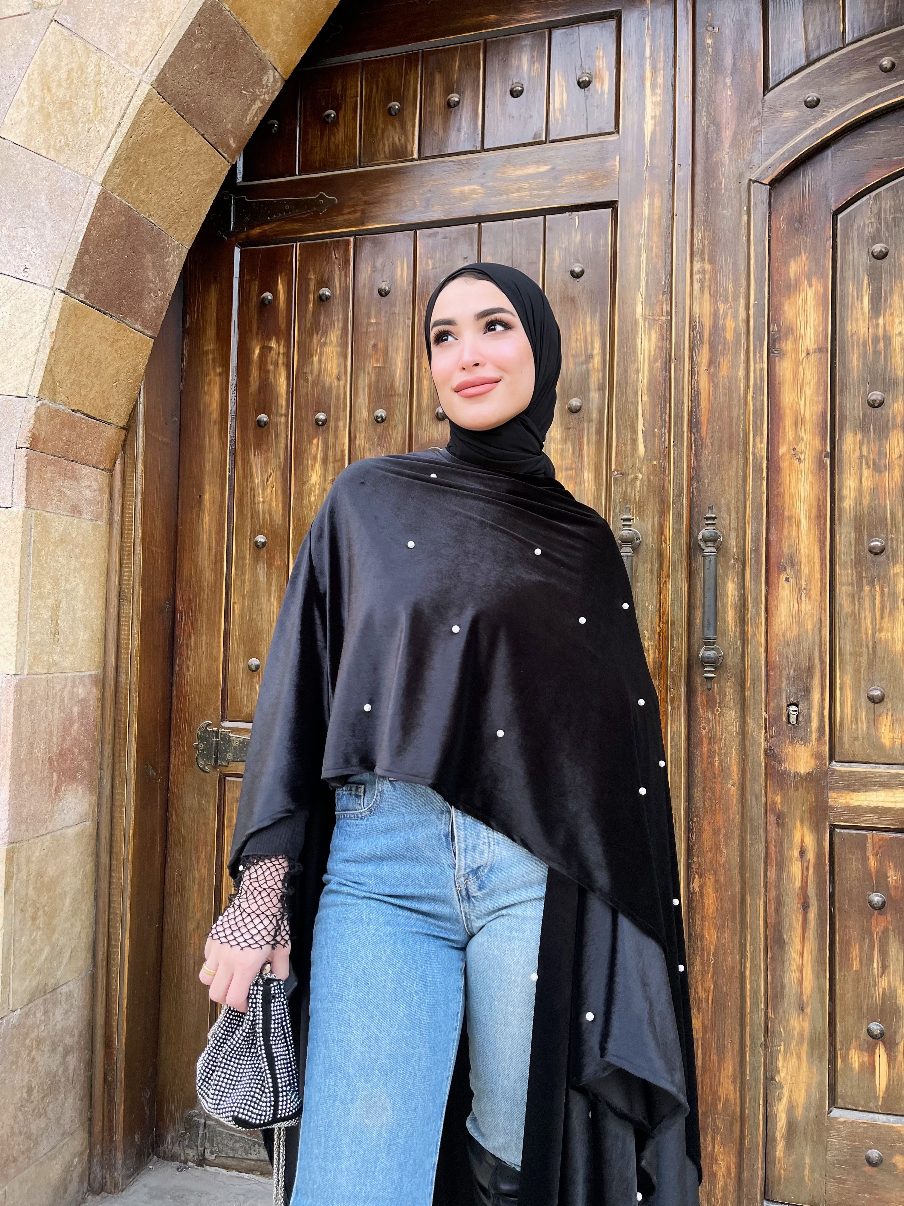 Black Pearl Open Abaya