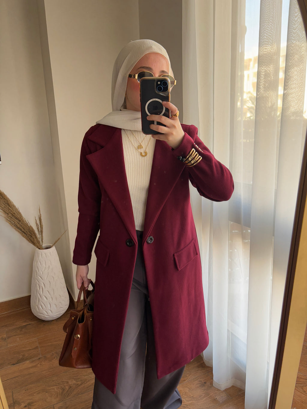 Burgundy Long Coat