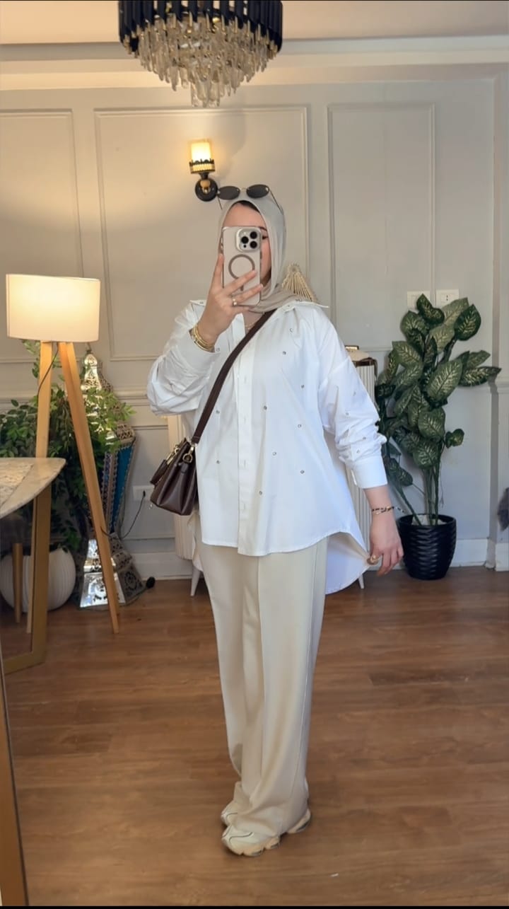 White Oversized Button-Shirt