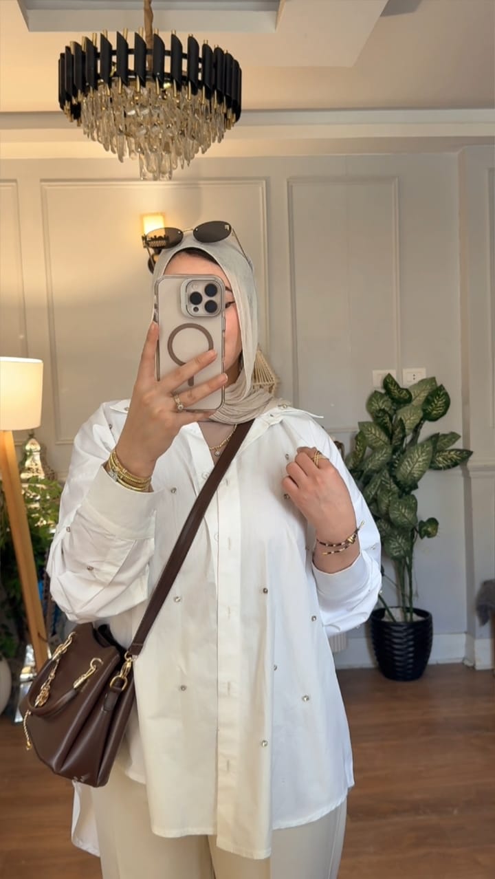 White Oversized Button-Shirt