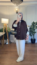 Brown Oversized Button-Shirt